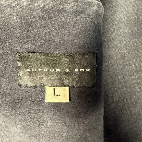 Arthur and Fox Blazer Pea Coat Men Size L 52 Blue Pockets Button Closure Jacket - Picture 9 of 15